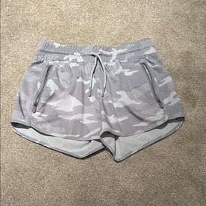 Athleta Light Gray Camo Kids' Athletic Shorts
